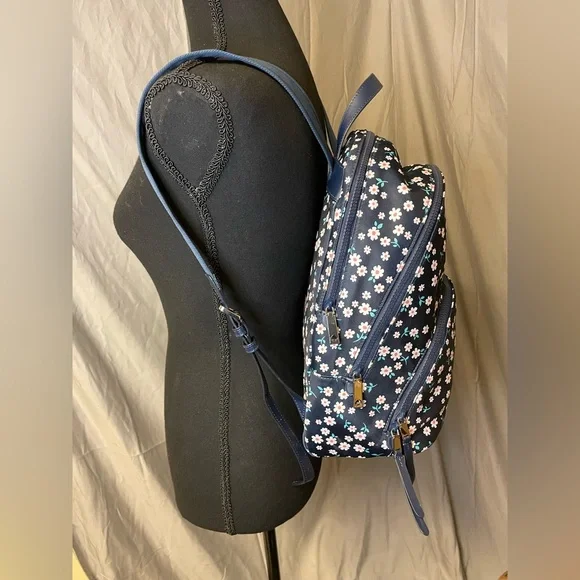 NWOT Kate Spade Dark Blue Daisy Nylon Karissa Backpack - Picture 6 of 12